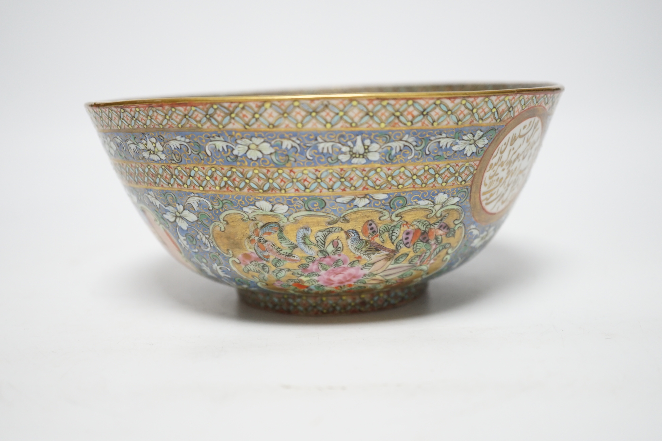 A 19th century Chinese famille rose bowl, made for the Persian (Iran) market, 17cm diameter